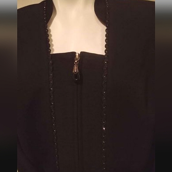 Lauren Taylor - Black Zip Up, Embroidered Design Evening Jacket, Sz 12 - Picture 4 of 4